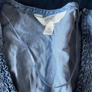 Terra & Sky Light Blue Smocked Blouse